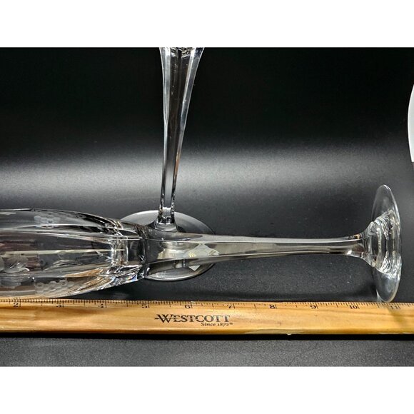 4 Mikasa Bacchus Champagne Flutes 10.7" fine crystal grape vine cut glass elegan - Picture 8 of 10